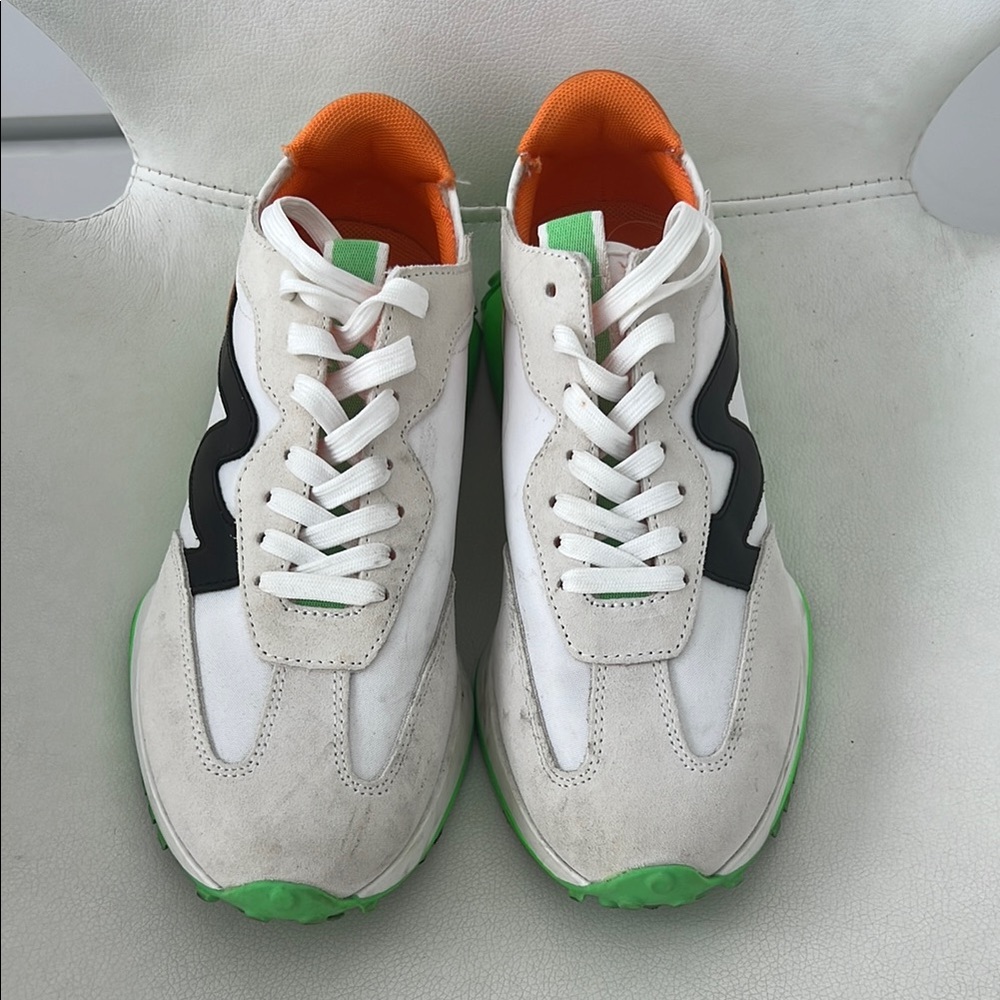 Steve Madden White and Green Sneakers with Retro Style
